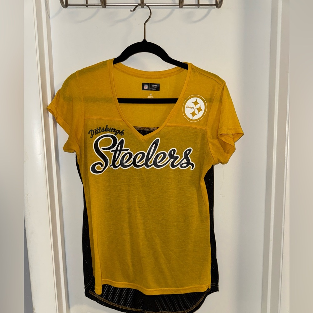 NFL Steelers Yellow and Black Women's Shirt